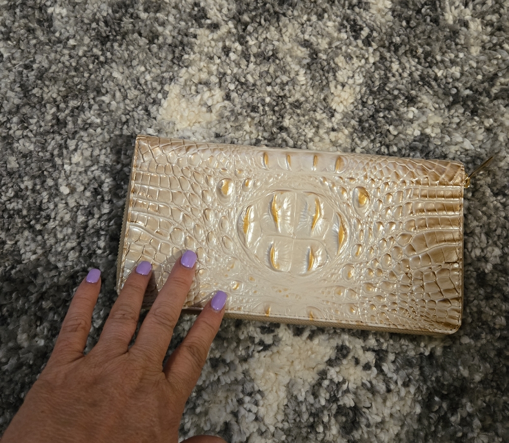 Brahmin Gold Crocodile-Embossed Clutch - Picture 2 of 7